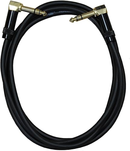 Audio 2000s E25112 14" TRS en ángulo recto a 14" TRS en ángulo recto 12 pies Cable