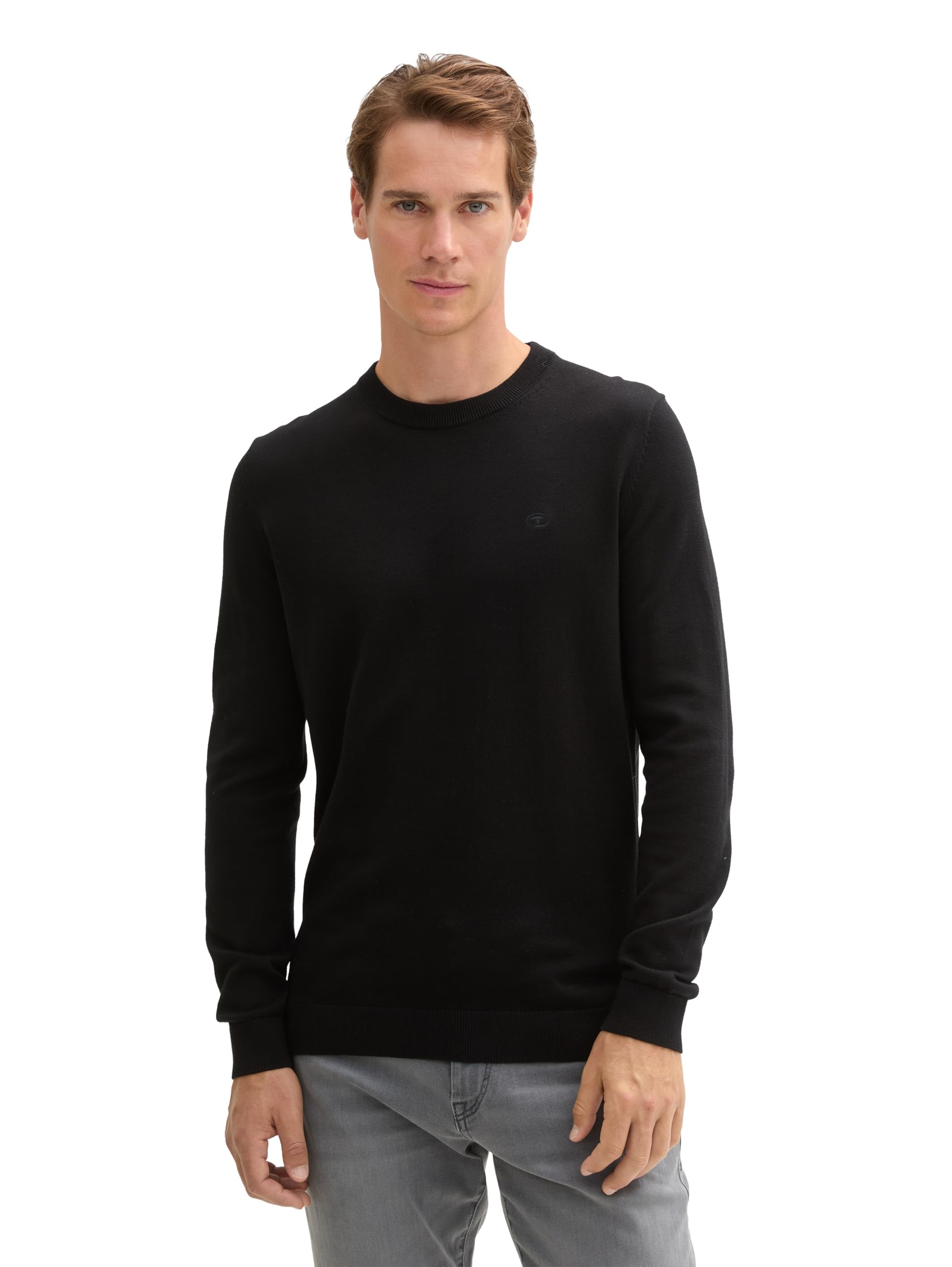 Tom Tailor Herren Basic Strickpullover mit Rundhalsausschnitt