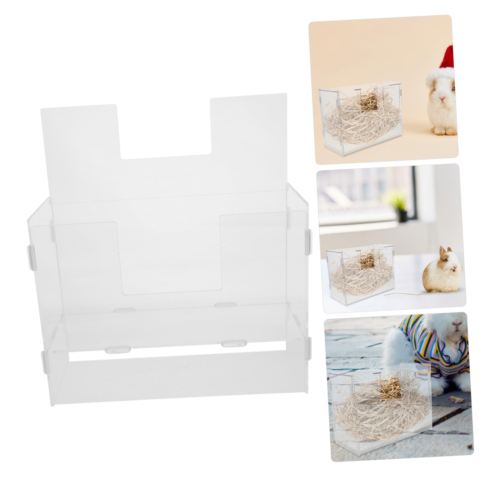 Râtelier à Foin pour Lapins en Acrylique, Grosse Capacité
