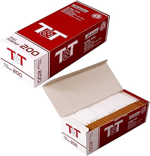 White Leaf Tubos de cigarrillos tamaño King 200 piezas por 1 caja Tubos de filtro marrón y tubo blanco