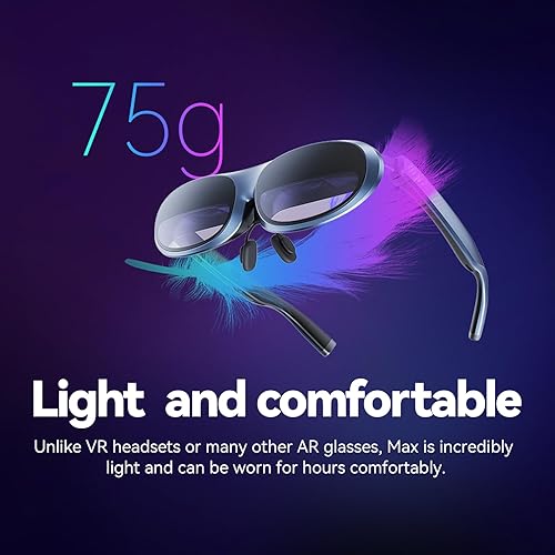 Miniatura 6 de Rokid Max AR Glasses, Smart Glasses with 360'' Micro-OLED Virtual Theater, 50 FOV, 600nits Brightness, HDCP Support & Cloud Gaming and Compatibility