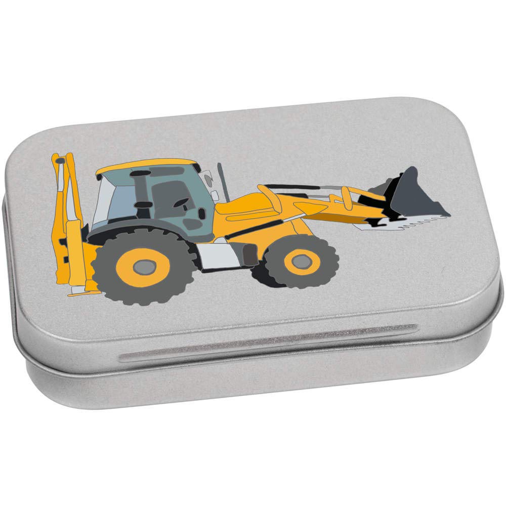 Azeeda 95mm 'Digger Truck' Metal Hinged Tin/Storage Box (TT00130135)