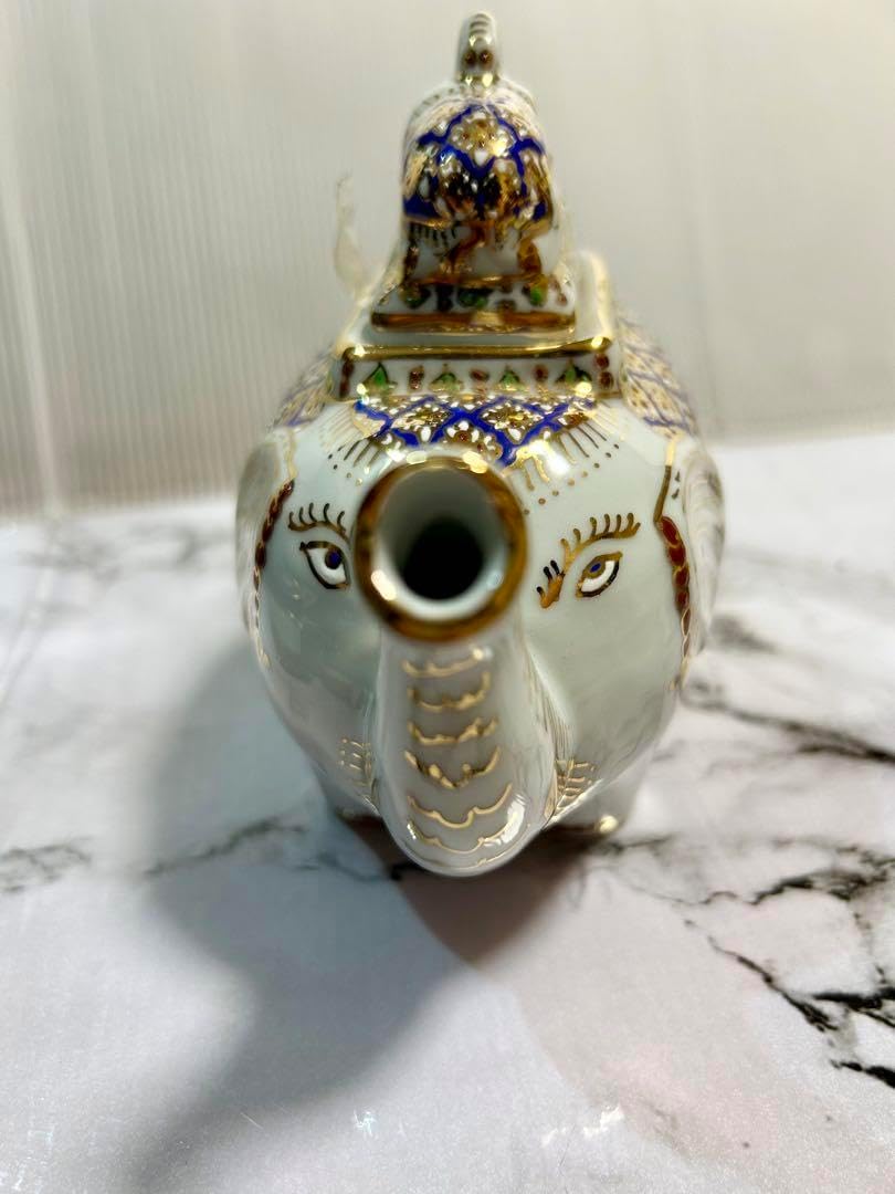 新品未使用〔ベンジャロン焼き〕ティーセット （ゾウ：箱付き