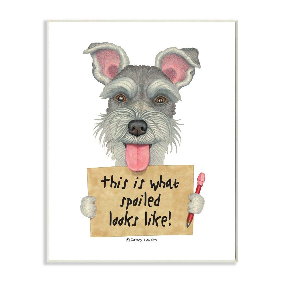 Stupell Industries Scotty Dog 'What Spoiled Looks Like' Pet Phrase Wall Art, 10 x 15, White