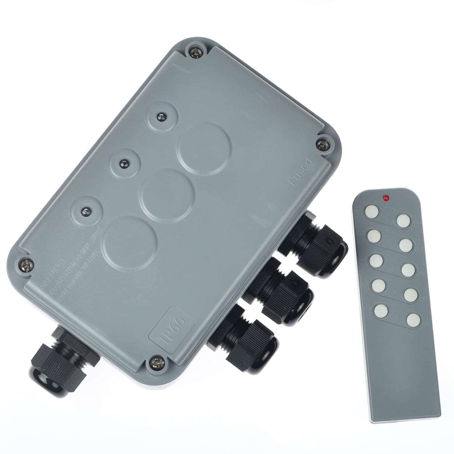 NineLeaf IP66 Funk Schaltkasten Außen 3 Kanal, Drahtloser Fernschalter mit Fernbedienung bis 20 m, Wetterfester Outdoor Lichtschalter für Gartenbeleuchtung, Teichpumpe