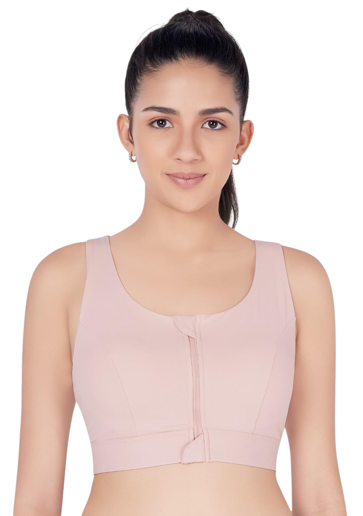 Front Zip Full Coverge High Support Padded Sports Bra for Workout Gym, Size M to XXL-image-42