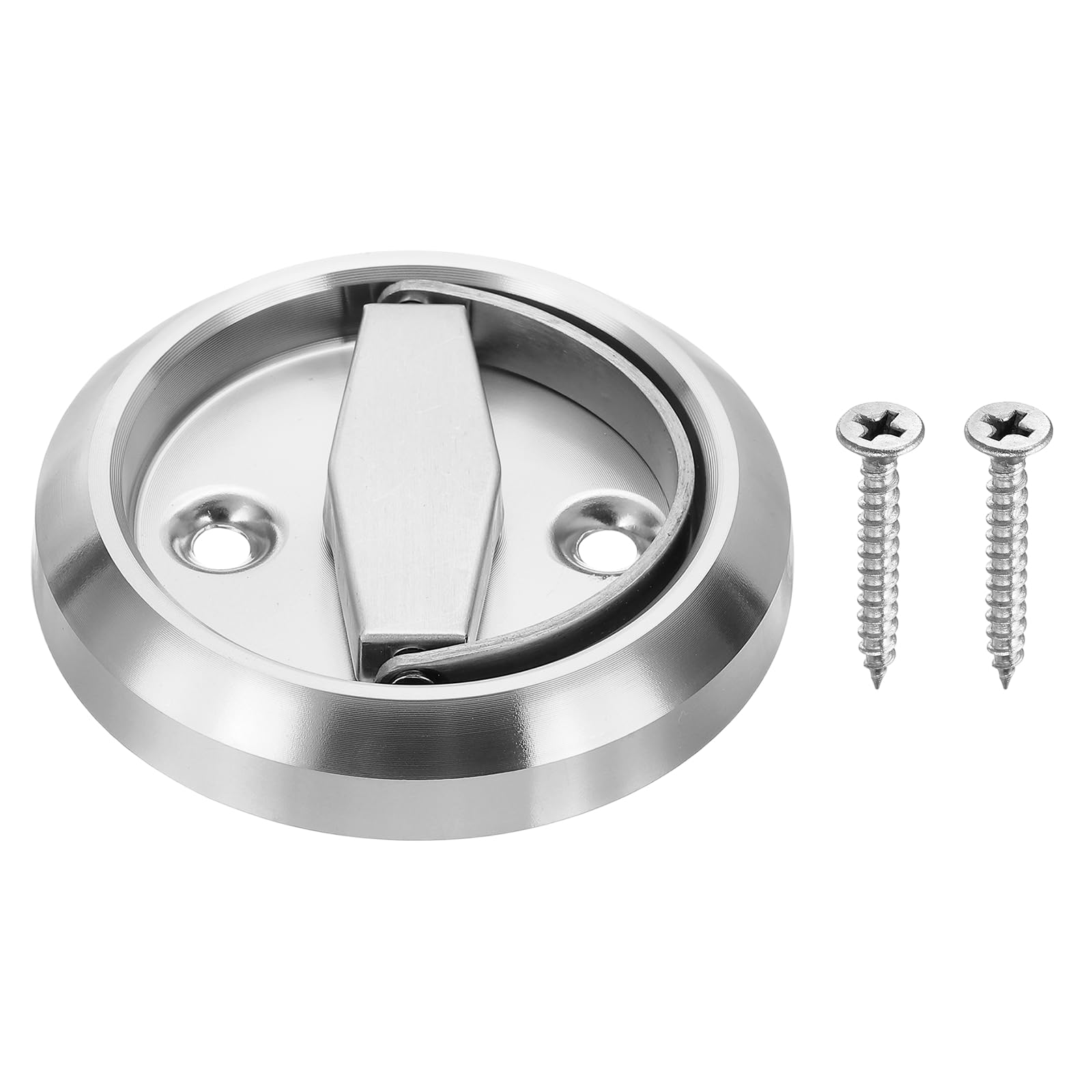 Uxcell Round Recessed Pull 3" Stainless Steel Recessed Door Handle Concealed Brushed Handles Cabinet Hidden Knob for Various Modern Door Silver 1Pcs (Inner Hole Size: 8 x 8mm) — image 1