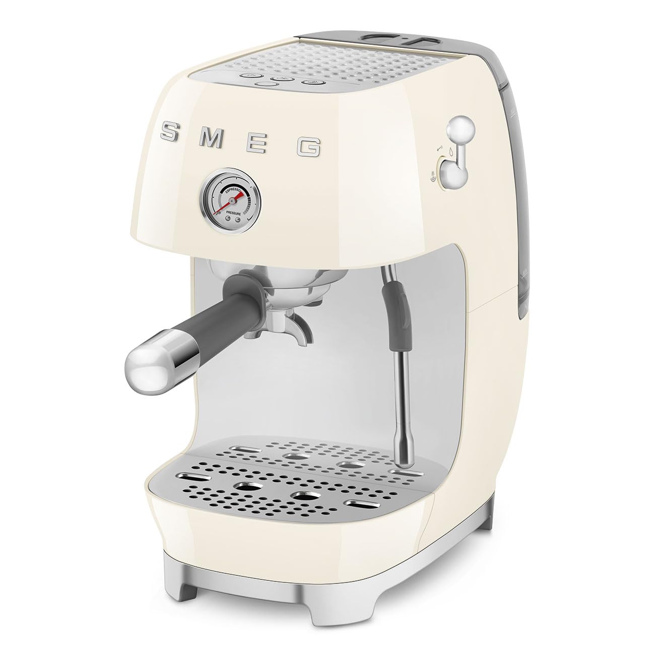 Smeg, Macchina da Caffè Espresso Manuale ECF03CREU, Thermoblock, Funzione Cold Brew, Lancia a Vapore e Manometro, Serbatoio da 1,4 L, 1650 W, Panna