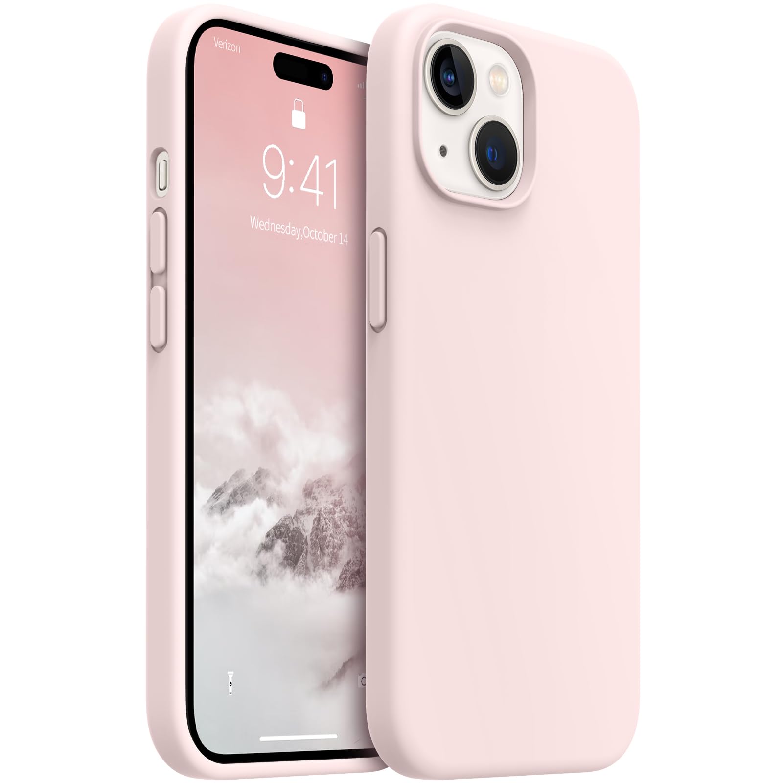 AOTESIER Compatible with iPhone 15 Case, [Food Grade Silicone][Camera Protection], Anti-Scratch Protective Lining, 6.1inch, Pink