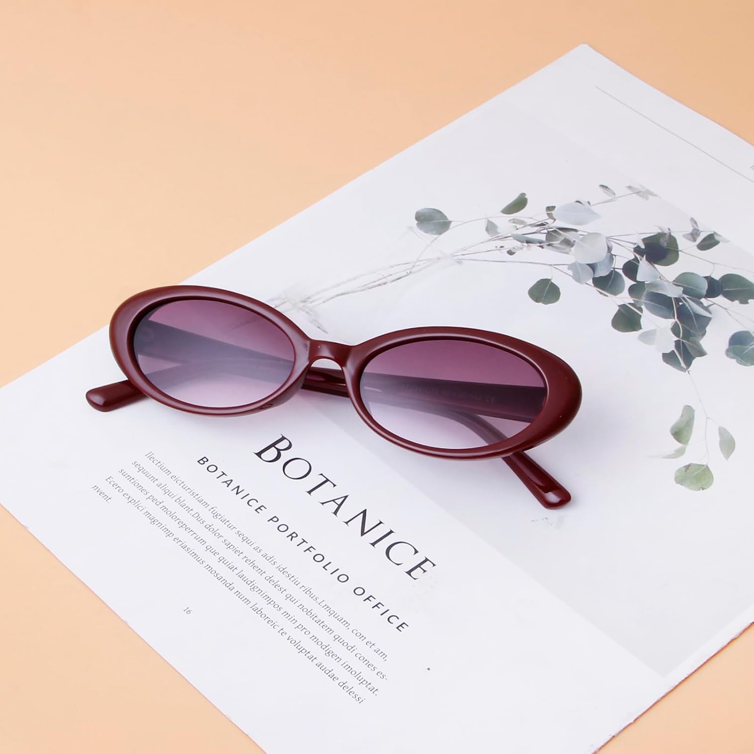 Oval Sunglasses for Women,90s Retro Small Trendy Shades image 5