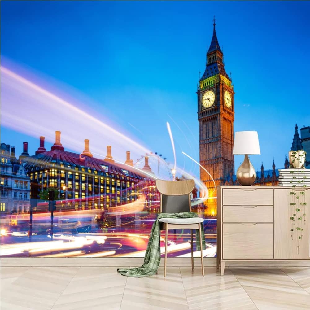 Papier peint mural 3D paysage urbain de 416x254 cm pour décorer votre salon moderne