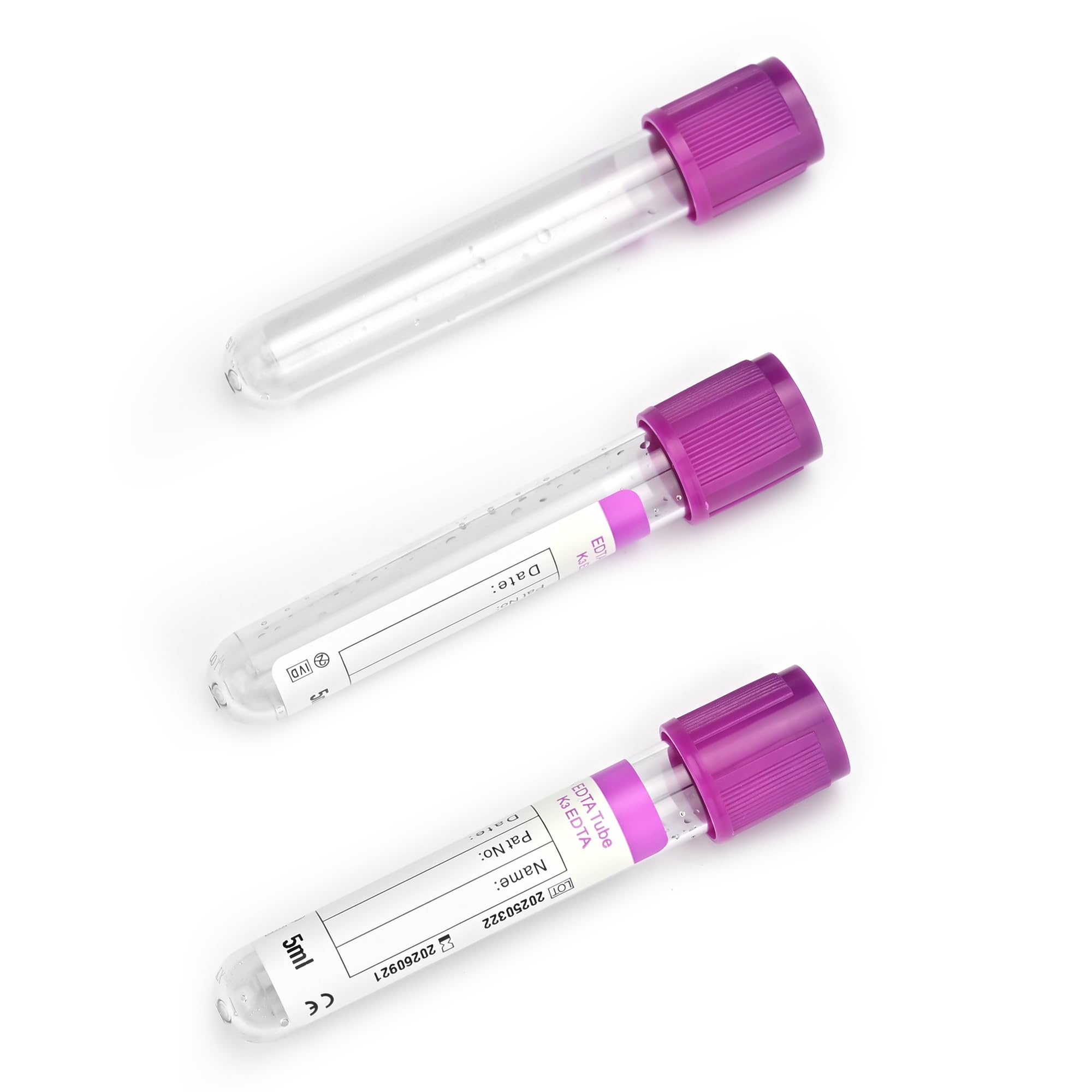 Provette per raccolta del sangue con eparina, provette sottovuoto da 5 ml, confezione da 100 pezzi, per test di laboratorio veterinario