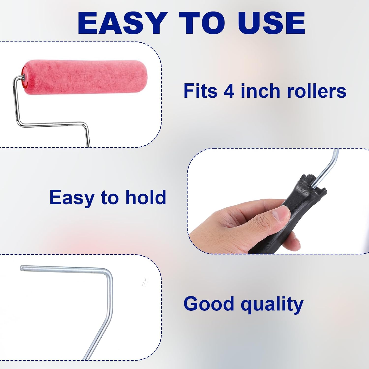12 Pcs 3.5 Inch Mini Paint Roller Frame, 12 Inch Handle Painting Roller Tool Brush Painting Supplies for Wall Detail Work, Home Paint