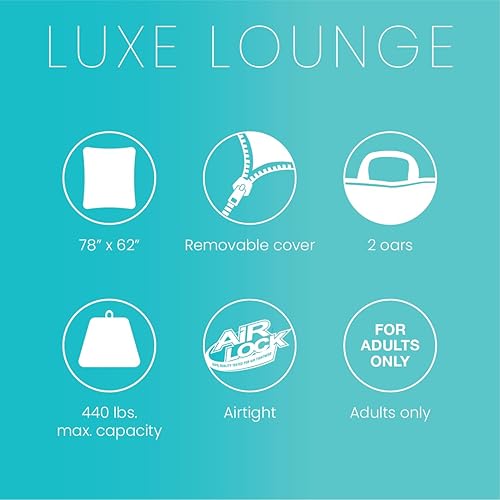 Miniatura 3 de INTEX Luxe Lounge - Tapete inflable para piscina cubierta de tela extraíble, 2 asas suaves, capacidad de peso de 440, 78 x 62 pulgadas, una