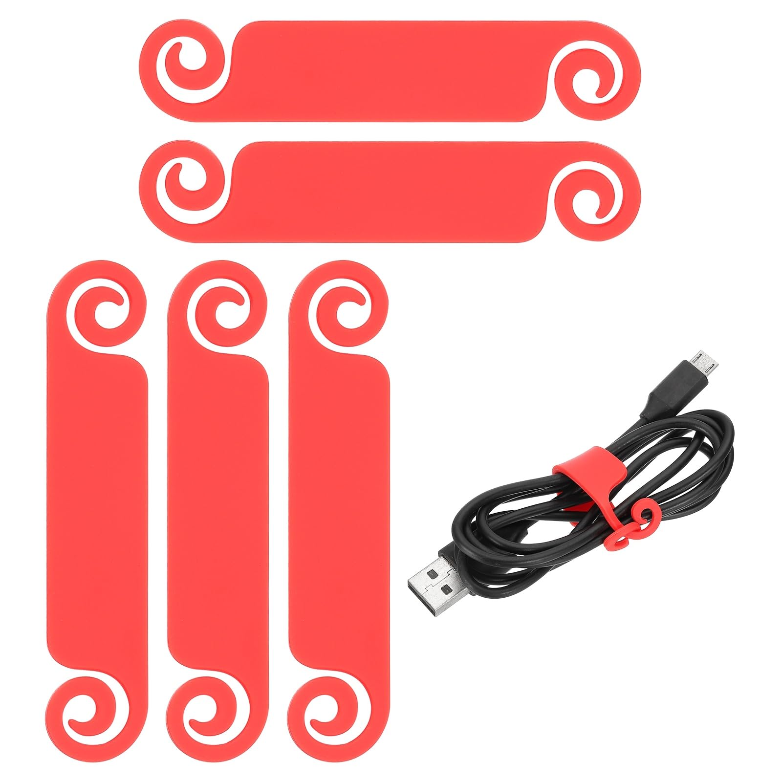 PATIKIL Cable Tags Flexible Cable Management Labels Cord Identification Tags, Wire Cord Markers for USB Computer Phone Charger Power - 50Pcs (Red)