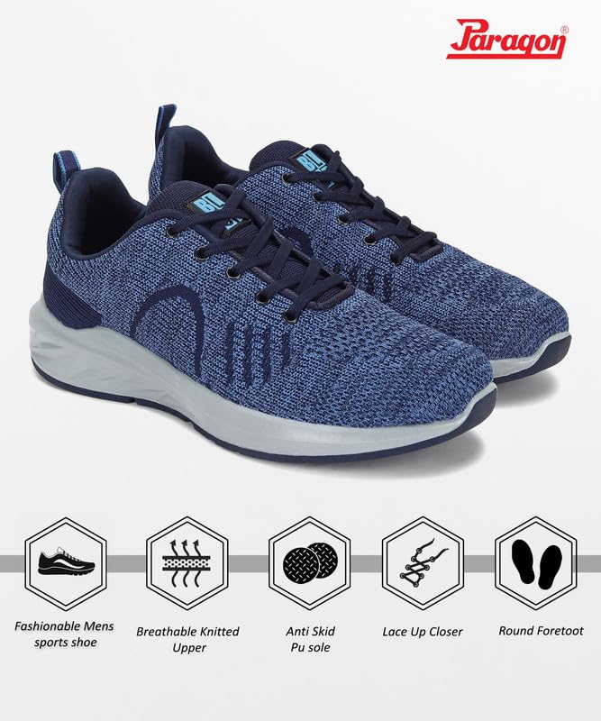Image of Paragon PUK3502GS Sports Shoes for Men | Stylish Design, Comfortable Cushioned Insole, Lace up and Sturdy Grip for Better Fitting, Breathable Upper Material | Ideal for Everyday Use
