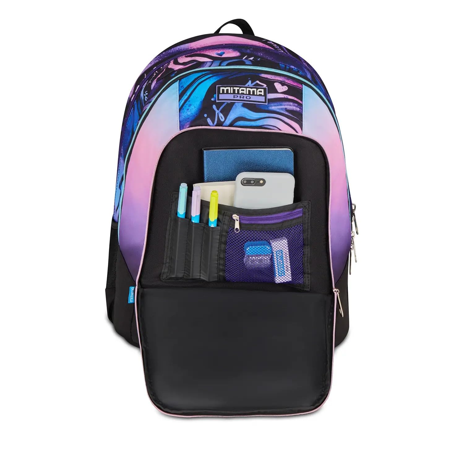 Mitama Zaino Scuola, X Plus SHINYCREW, Triplo Scomparto, Viola, Tasche Porta Borraccia,Schienale con fondo integrato, Spallacci Imbottiti, Zaino Scuola Media, Ragazza