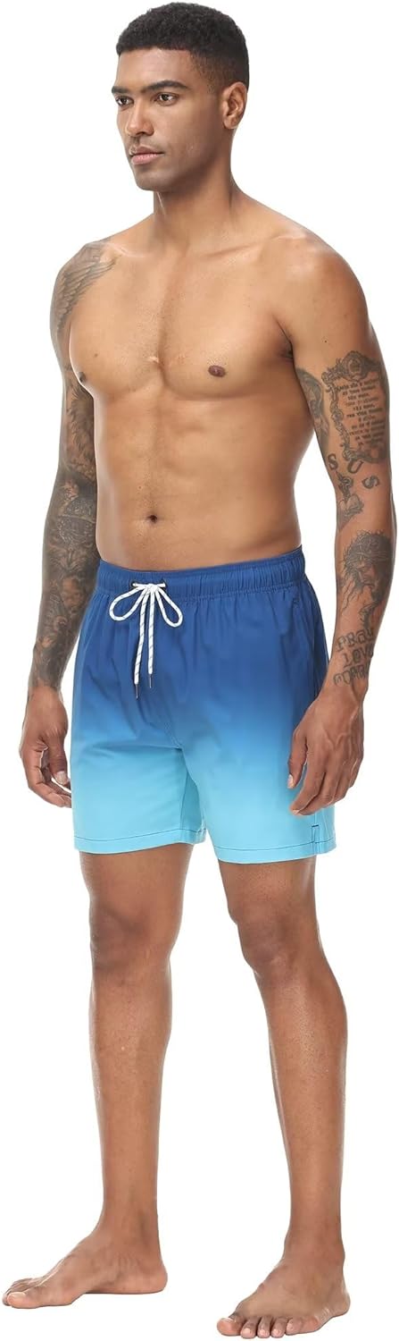 Tyhengta Men's Swim Trunks Quick Dry Bathing Suit Shorts with Zipper Pockets and Mesh Lining - Image 3