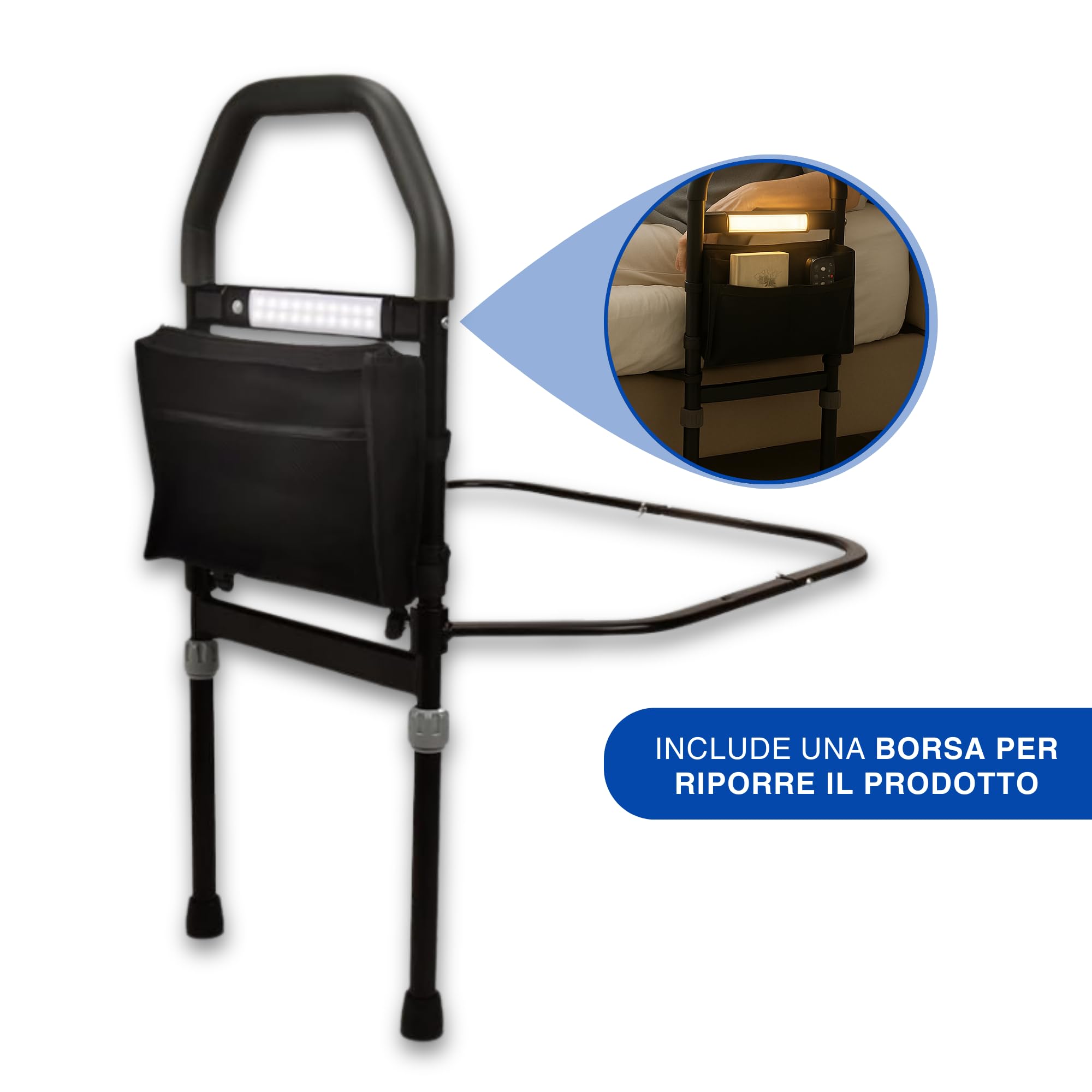 Sponde Letto Anziani Anticaduta – Barriera Letto per Adulti – Sponda Letto Matrimoniale Universale – Sbarra di Sicurezza Robusta e Facile da Montare – Protezione Letto per Anziani