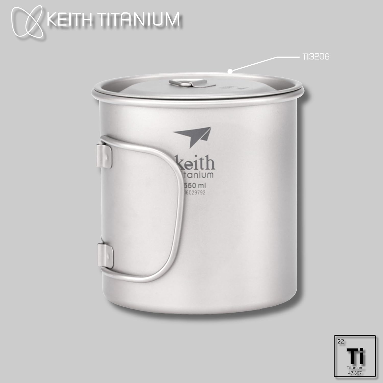 Keith Titanium Cup with Double Layers and lid (550 Ml)