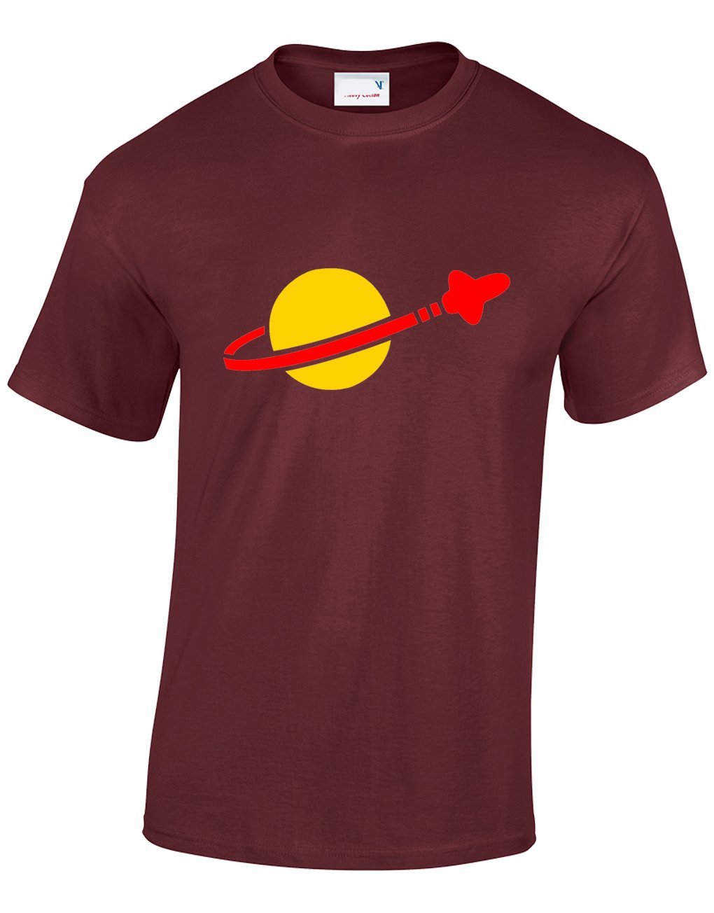 Crown Designs Men's Maroon Bricks Spaceman Logo Family Movie Film Inspired For & Teenagers T-Shirts Tops - /Medium
