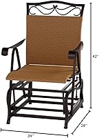 Vista 2 de International Caravan Planeador de porche de mimbre de resina Valencia