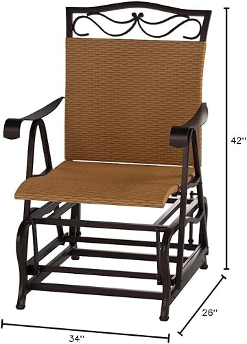 Miniatura 2 de International Caravan Valencia - Silla mecedora de mimbre de resina, color marrón antiguo