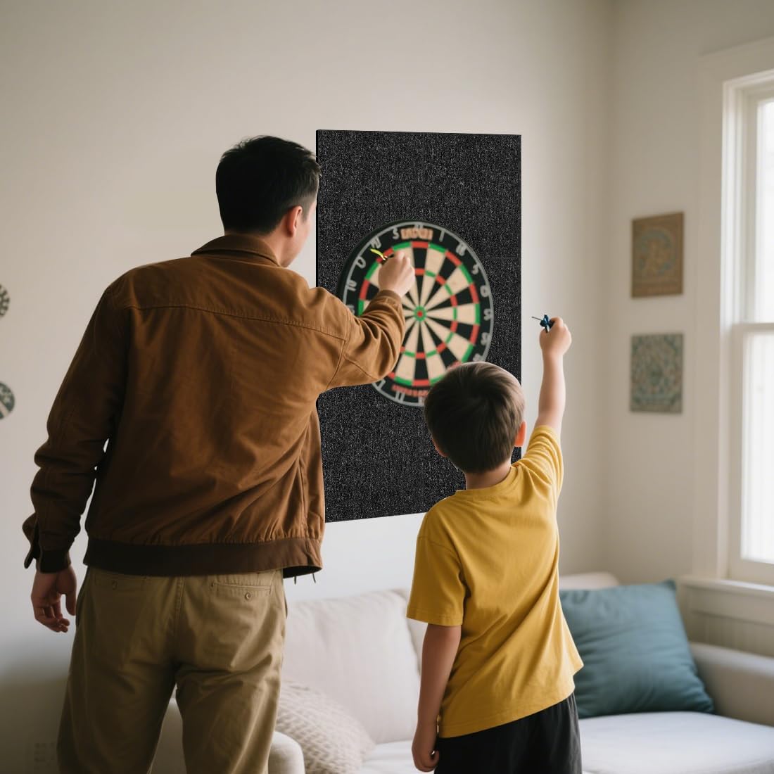 Dartboard Wandschutz, Wandumrandung für Dartboard, Dart Wandschutz, Filz Dartscheibe Wandschutz Selbstklebend Dartboard-Schutz für Wandschutz,Dartscheiben-Rückseite,Filz-Wandfliesen Kork Board 30x30cm