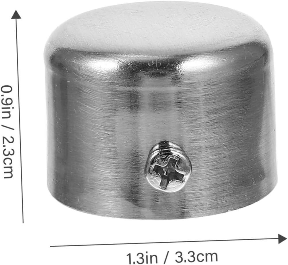 LIFKOME 2pcs Silver Metal Curtain Rod Finials End Caps Easy Install for Roman Rods
