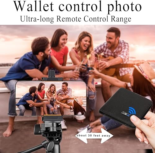 Miniatura 15 de Electronic Finder - Rastreador de cartera Bluetooth antipérdida, cartera para hombre con localizador de posición GPS y buscador (negro carbón)