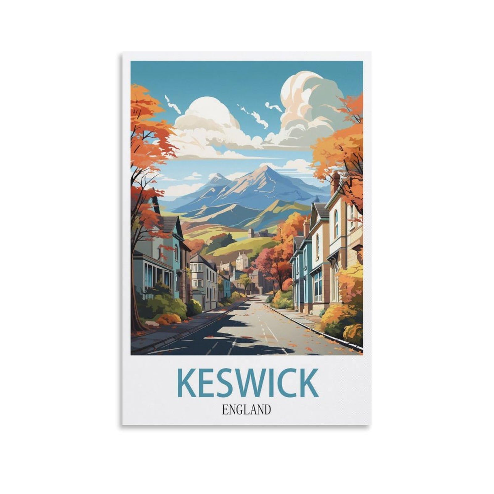 EZMLFA Diamond Art Kits Adults,Keswick England,5D DIY Diamond Art Kits for Beginners Round Full Drill Diamond Painting for Home Wall Decoration Gift 50x60cm