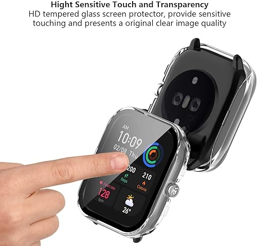 Miniatura 6 de Paquete de 5 Funda compatible con Amazfit GTS 4 Mini con protector de pantalla de vidrio templado reloj inteligente protector completo de