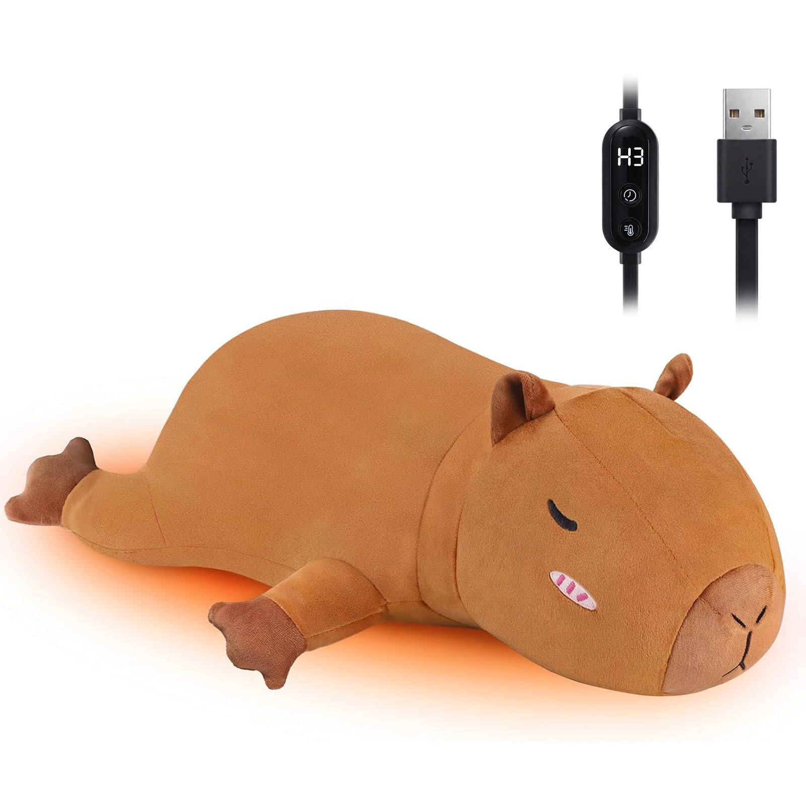 Capybara Heating Pad for Period Cramps USB Power Heat Plush Stuffed Animals