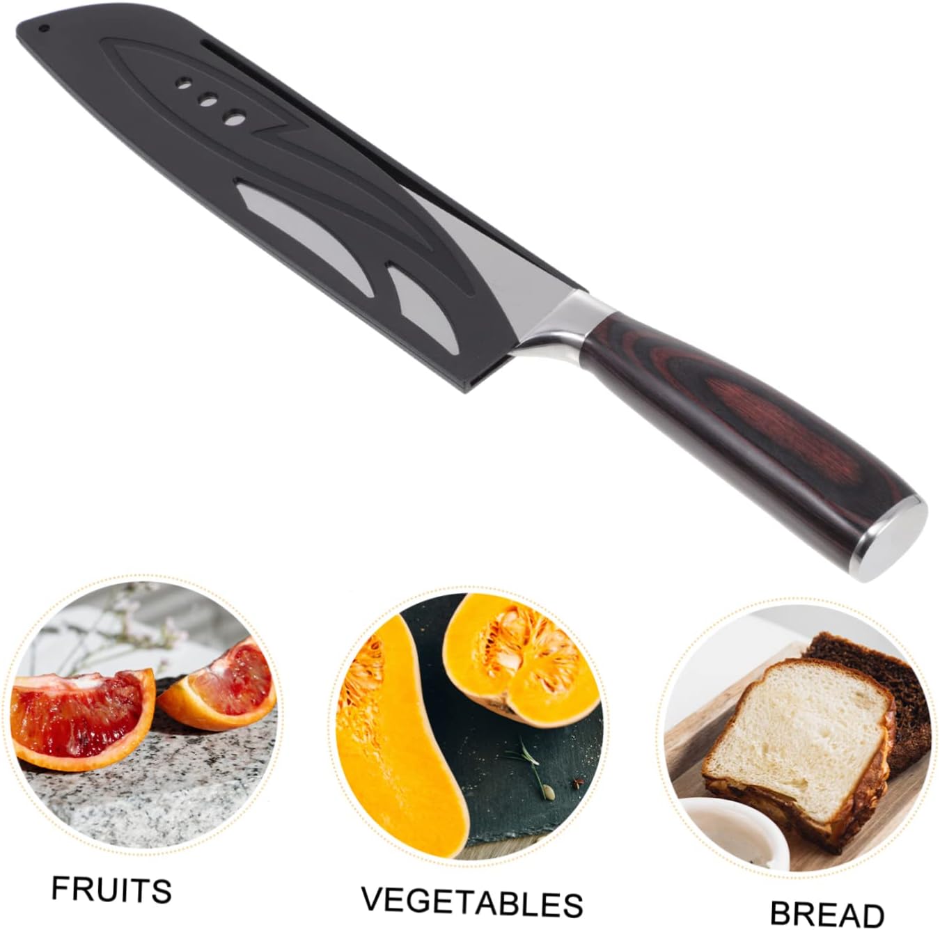 SOLUSTRE Japanese Style Chef Knife Ergonomic Handle Meat Cleaver Non-slip for Home Restaurant