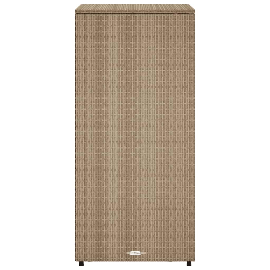 vidaXL Armario de Almacenaje de Jardín, Aparador para Cojines Toallas, Organizador de Herramientas, Portaherramientas para Piscina, Ratán PE Beige
