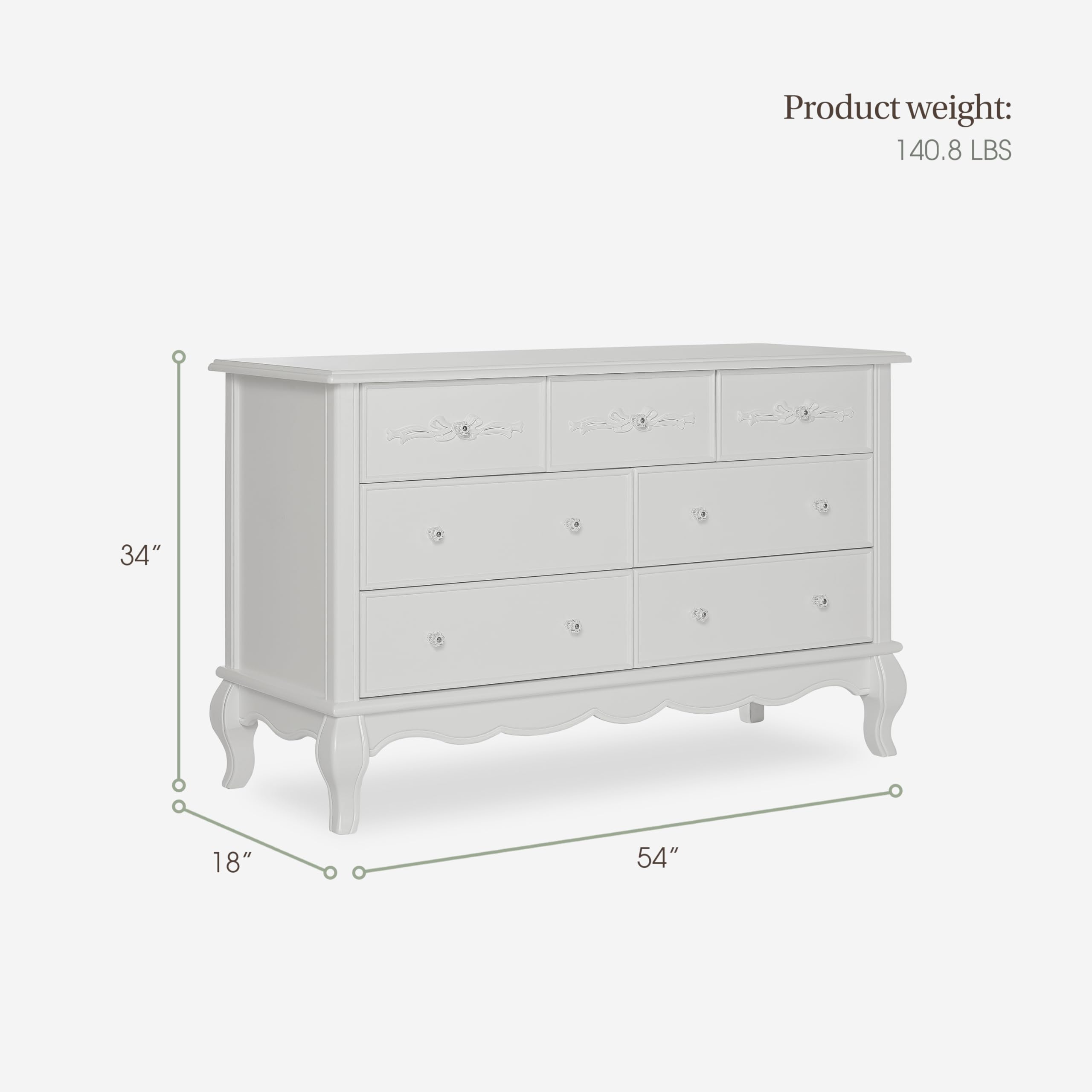 white dresser assembled Evolur Aurora 7-Drawer Double Dresser, Baby with Crystal Knobs, Queen Anne Feet & Spacious Storage for Nursery Essentials in Frost : Home & Kitchen light champagne sequin prom dresses Featuring apothecary Color:White/White Atica Solid White Dress