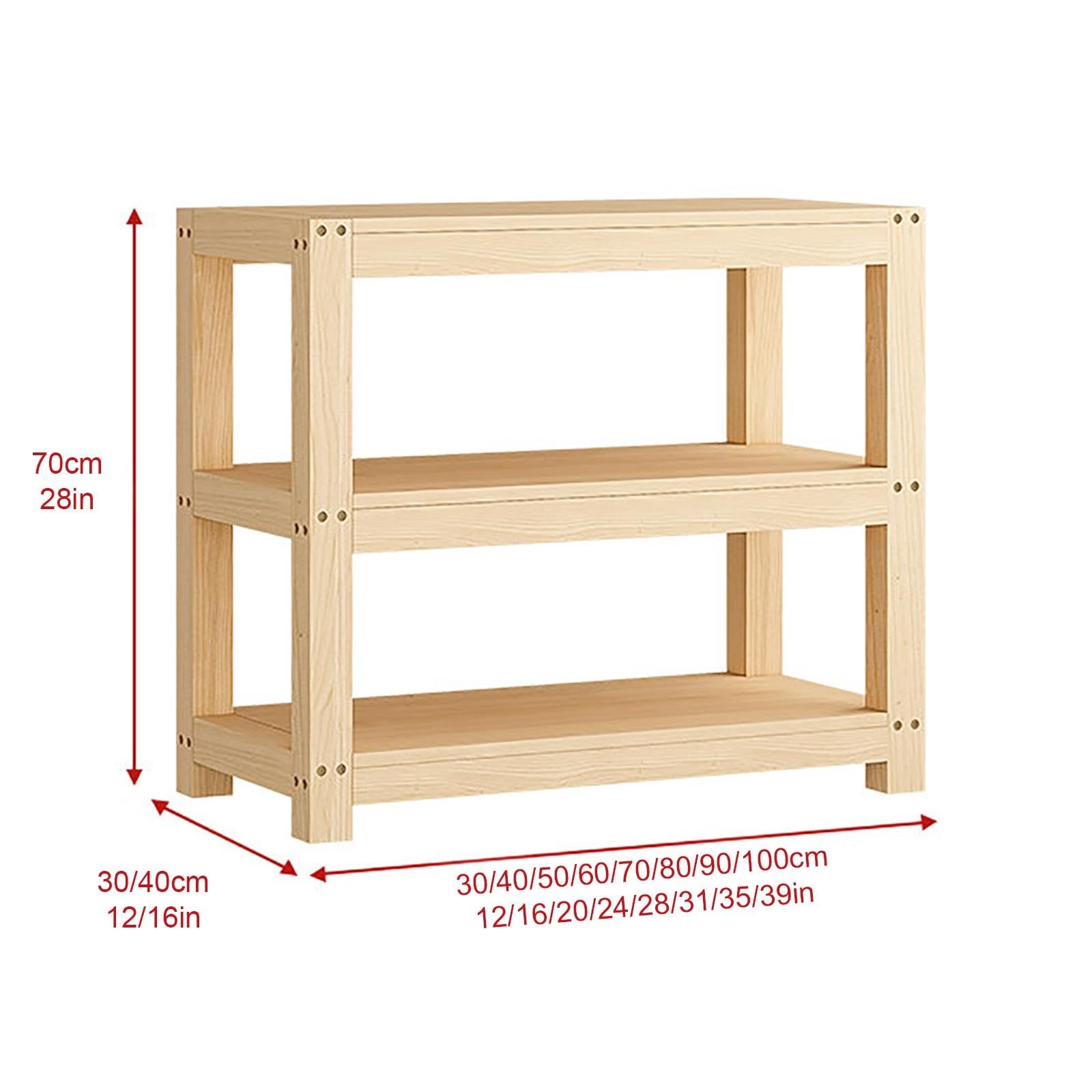 Base per Acquari, Supporto in Legno per Acquario | Legno Massello di Pino, Struttura a 3 Ripiani, Capacità di Carico 100 kg(90x30x70cm/35x12x28in)