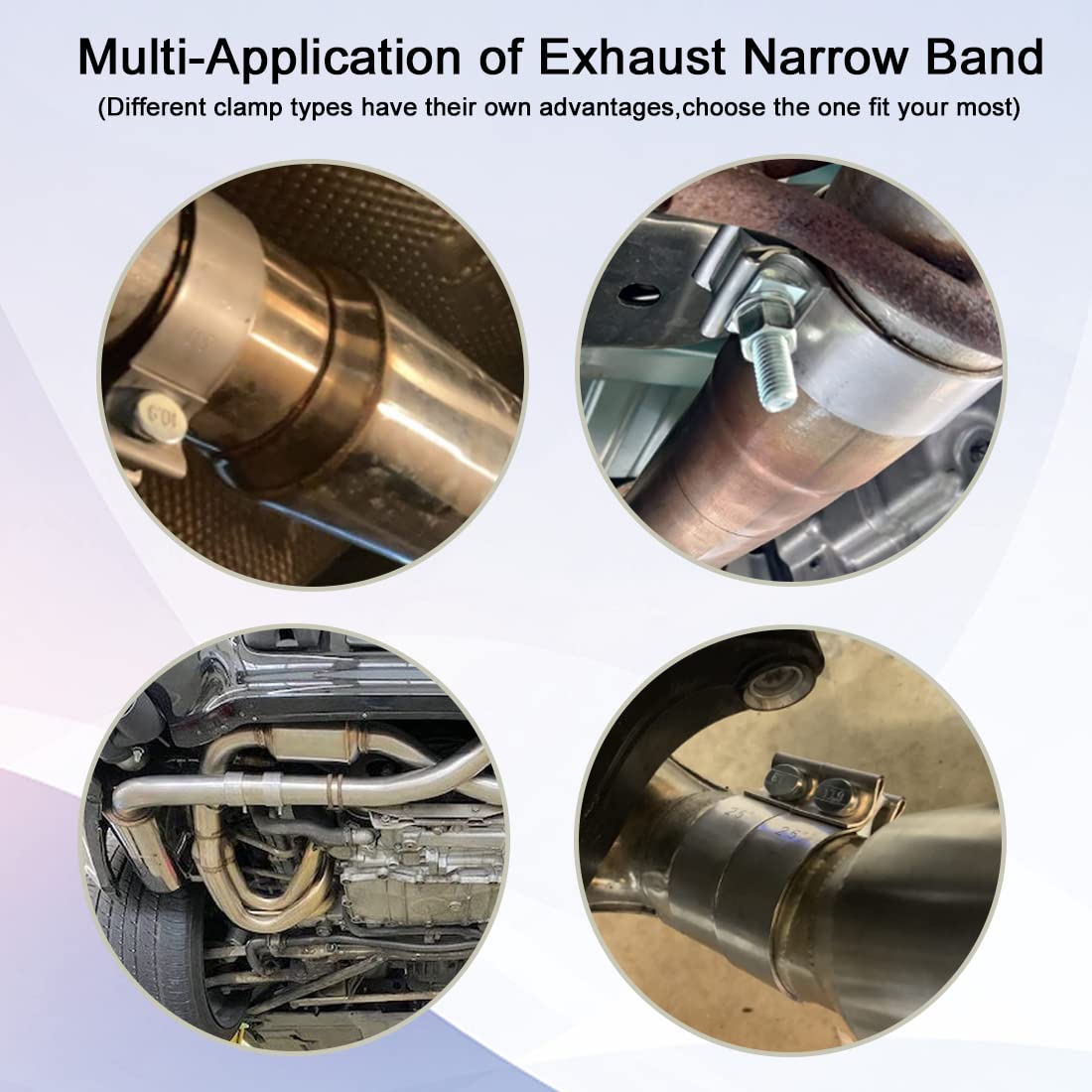 3 Inch Stainless Steel Exhaust Clamp – Butt Joint Narrow Band Muffler Seal – XUZ – 1PC