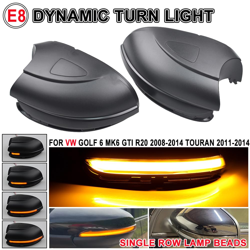 Indicatori di direzione dinamici a LED nello specchietto retrovisore per GOLF GTI 6 Golf MK6 2008-2012, R20 2008-2012