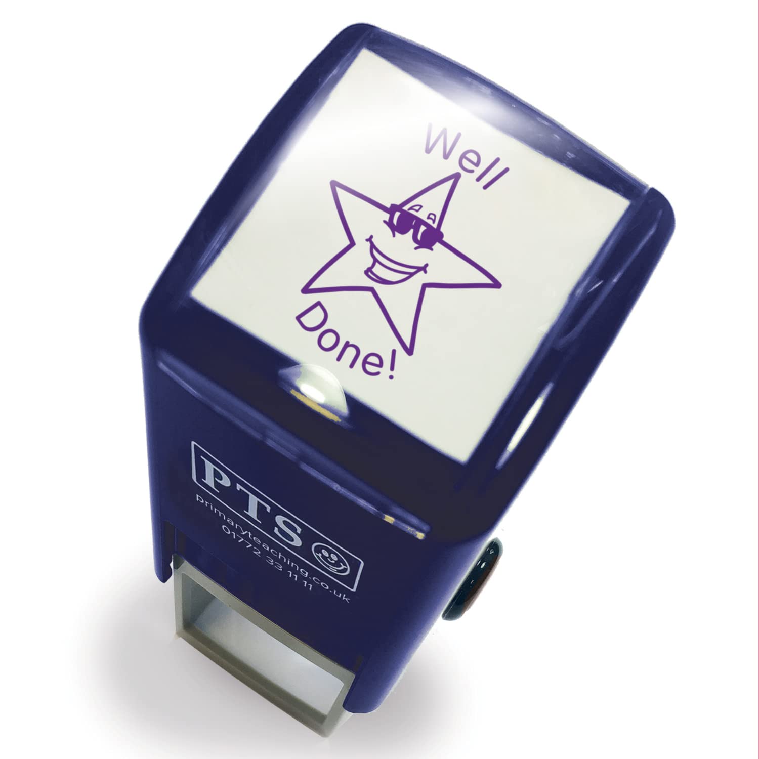 Primary Teaching Services Ltd Purple Well Done Smiley Star Pre Inked School Teachers Reward Positive Feedback Marking Stamper Stamp 25Mm Primary Teaching Services (Purple)