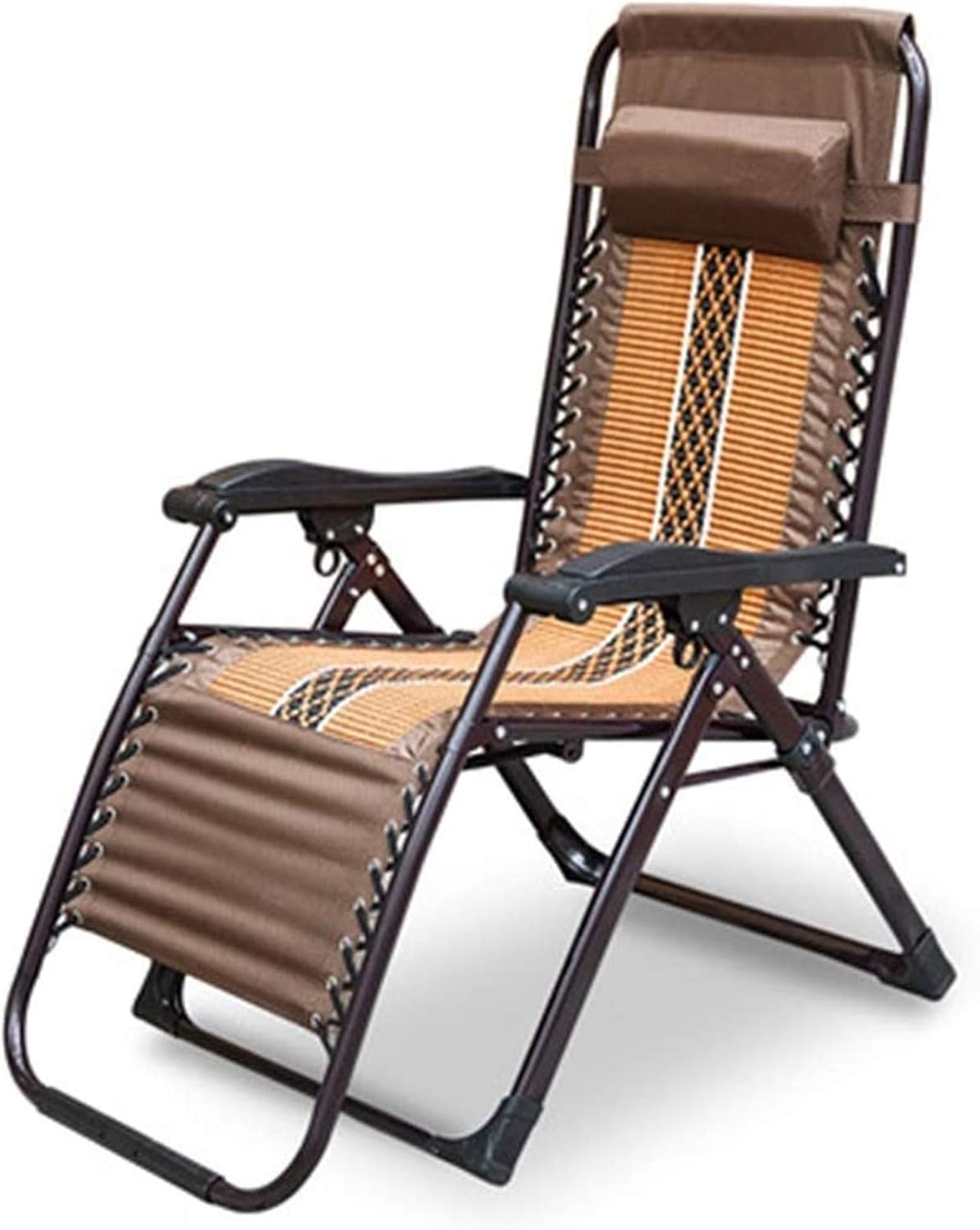 Ligero Silla de cubierta plegable al aire libre acolchado cero gravedad reclinable silla de playa Silla de playa Sillas de patio Playa Playa Cubierta de camping One Tamaño Tumbona Sillas de jardín (co