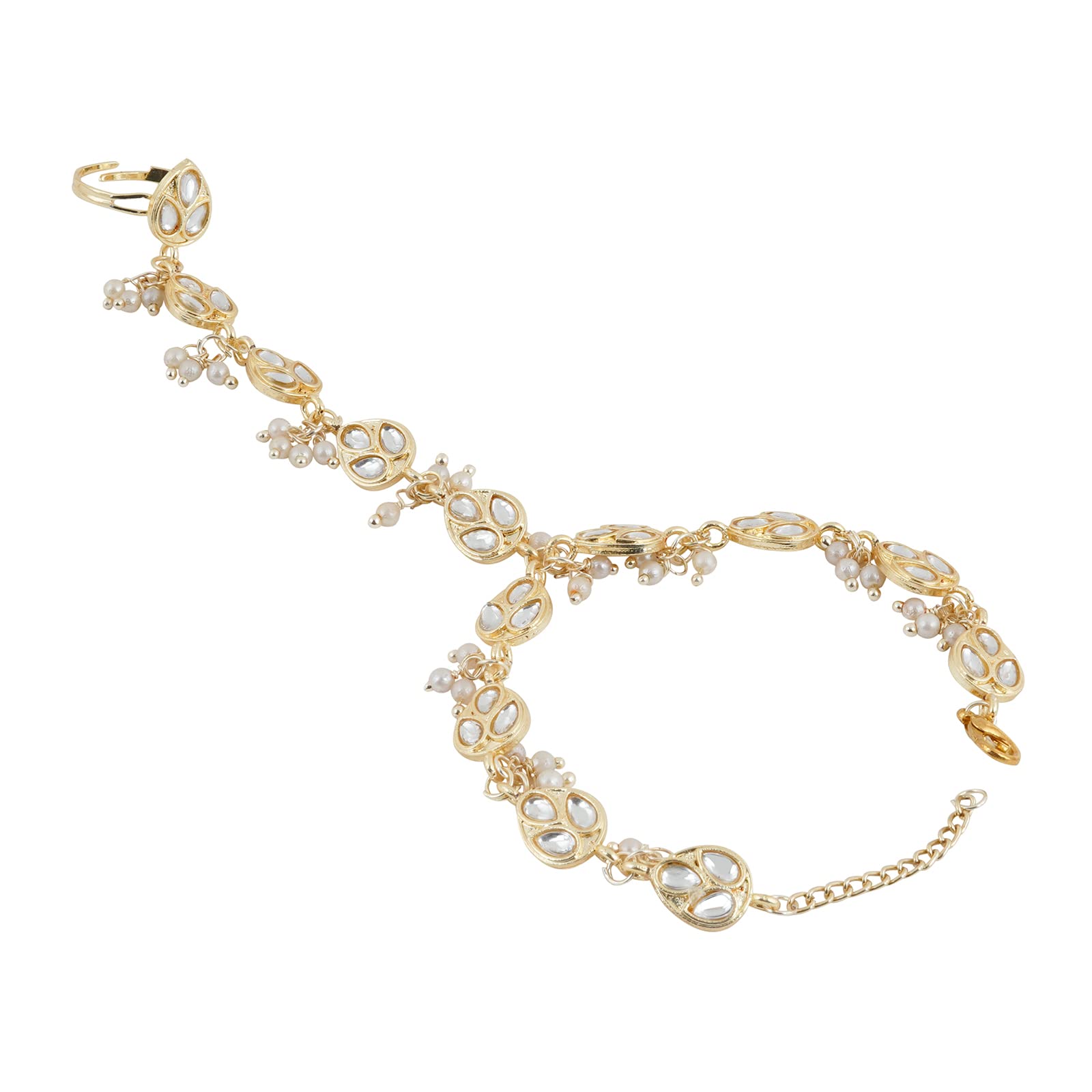 TEEJH Navia Pearl and Polki Haath Phool (B0BSGSL9B3) Amazon Price History, Amazon Price Tracker