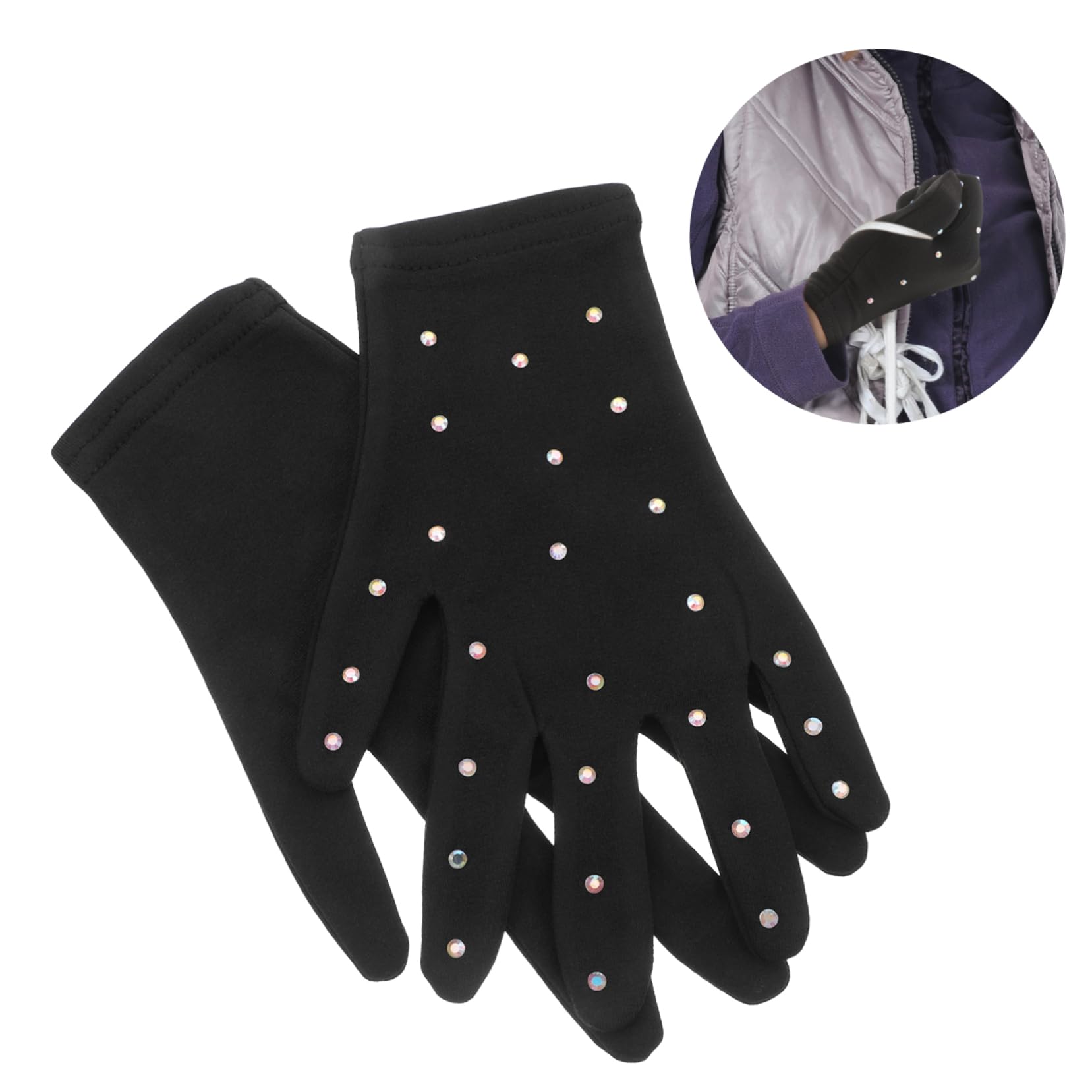 Gatuida 5paare Eiskunstlauf-Handschuhe Für Performance Und Dekoration Atmungsaktive Design-Handschuhe Mit Strass Für Mädchen Und Erwachsene Für Bühnenauftritte Und Partys