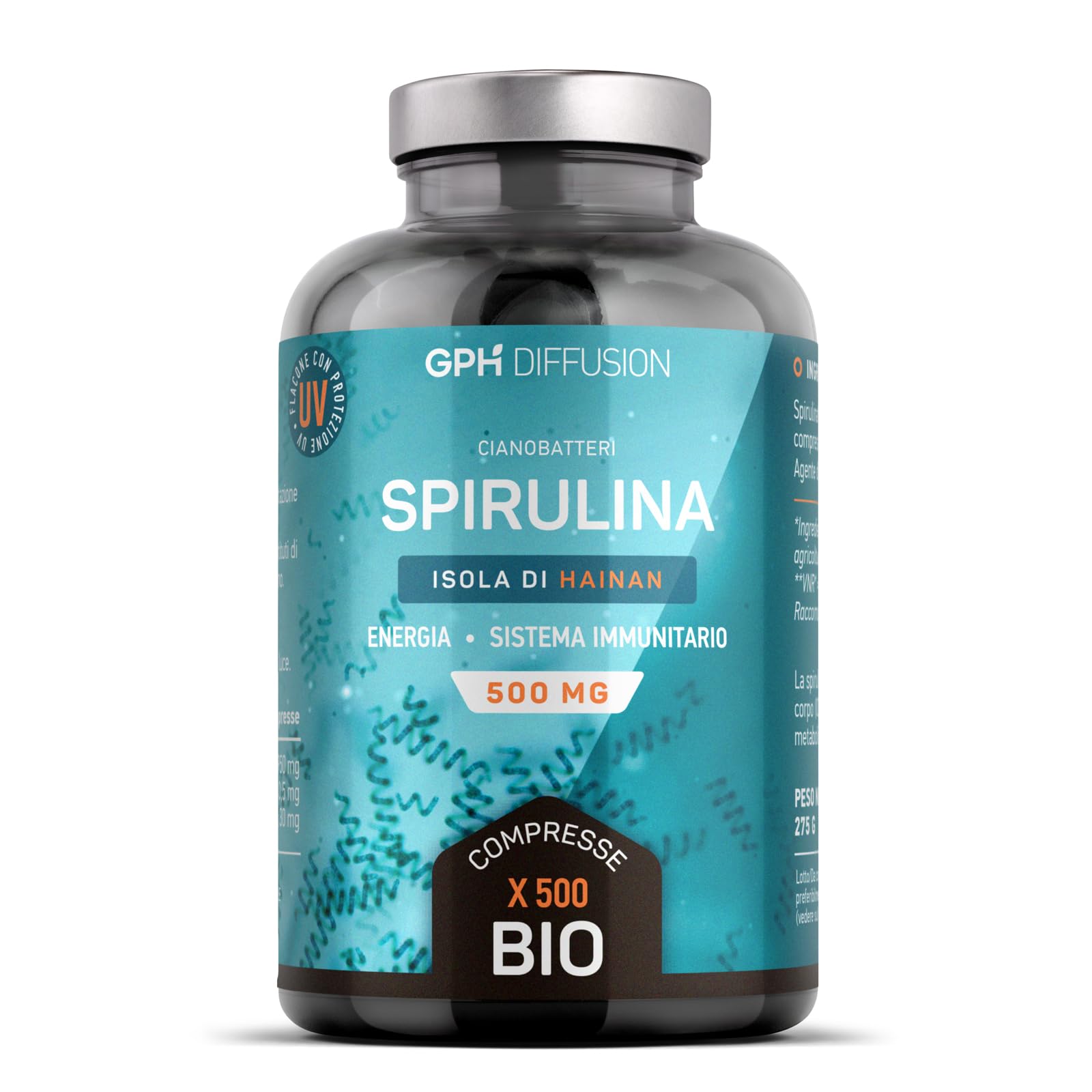 Spirulina Biologica 500mg - 500 compresse