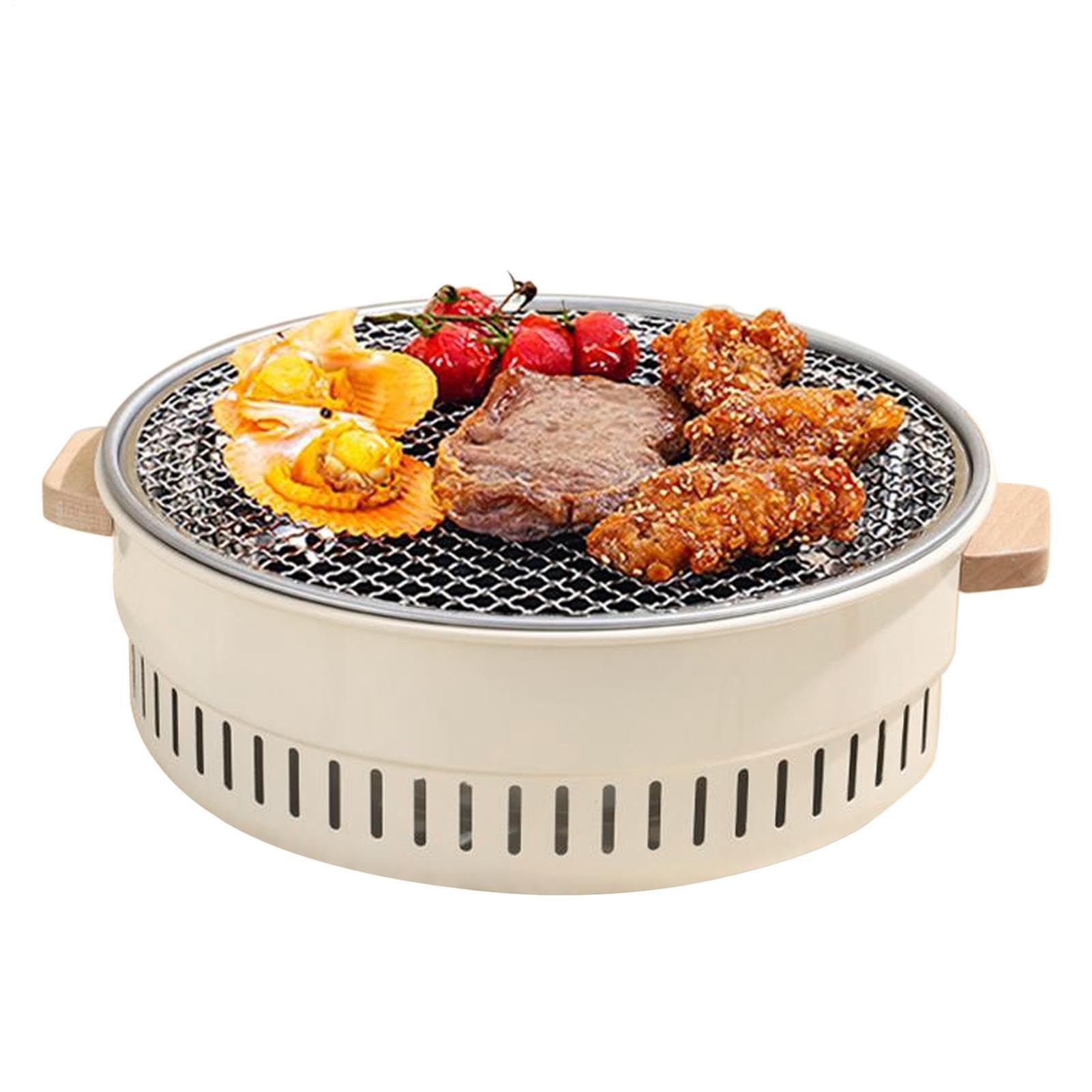 Grille Węglowe 32 Cm Przenośny Urządzenie Do Grillowania Z Powłoką | Mały Grill Turystyczny Do Gotowania Na Zewnątrz Na Tarasie Na Balkonie Na Blacie Do Mięsa I PrzysTawek Na