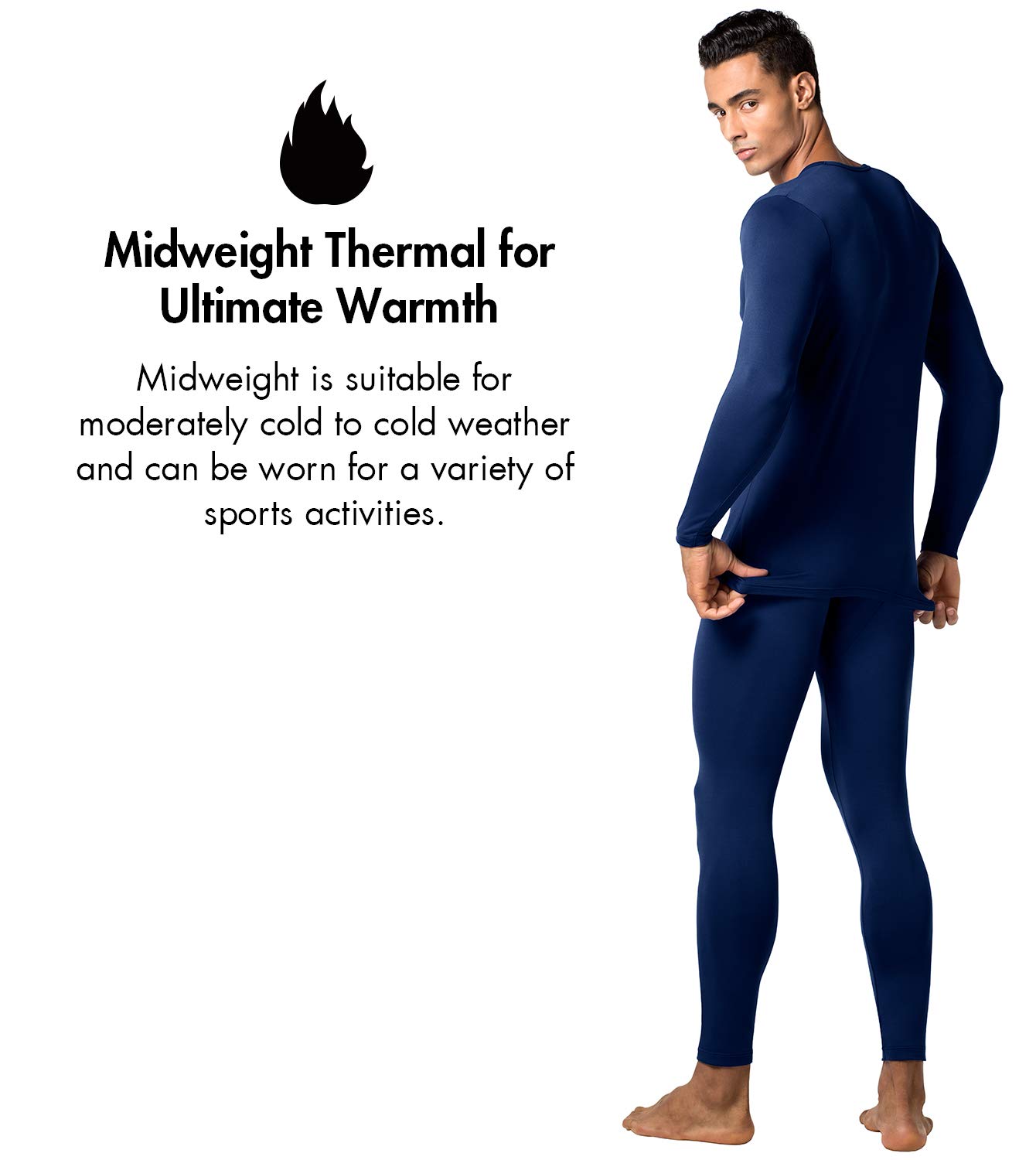 LAPASA Completo Termico Uomo in Pile Calzamaglie Termica & Maglie Termiche Set Sport Invernali Sci Snowboard Sport Running Trekking Caldo/più Caldo/Extra-Caldo М11