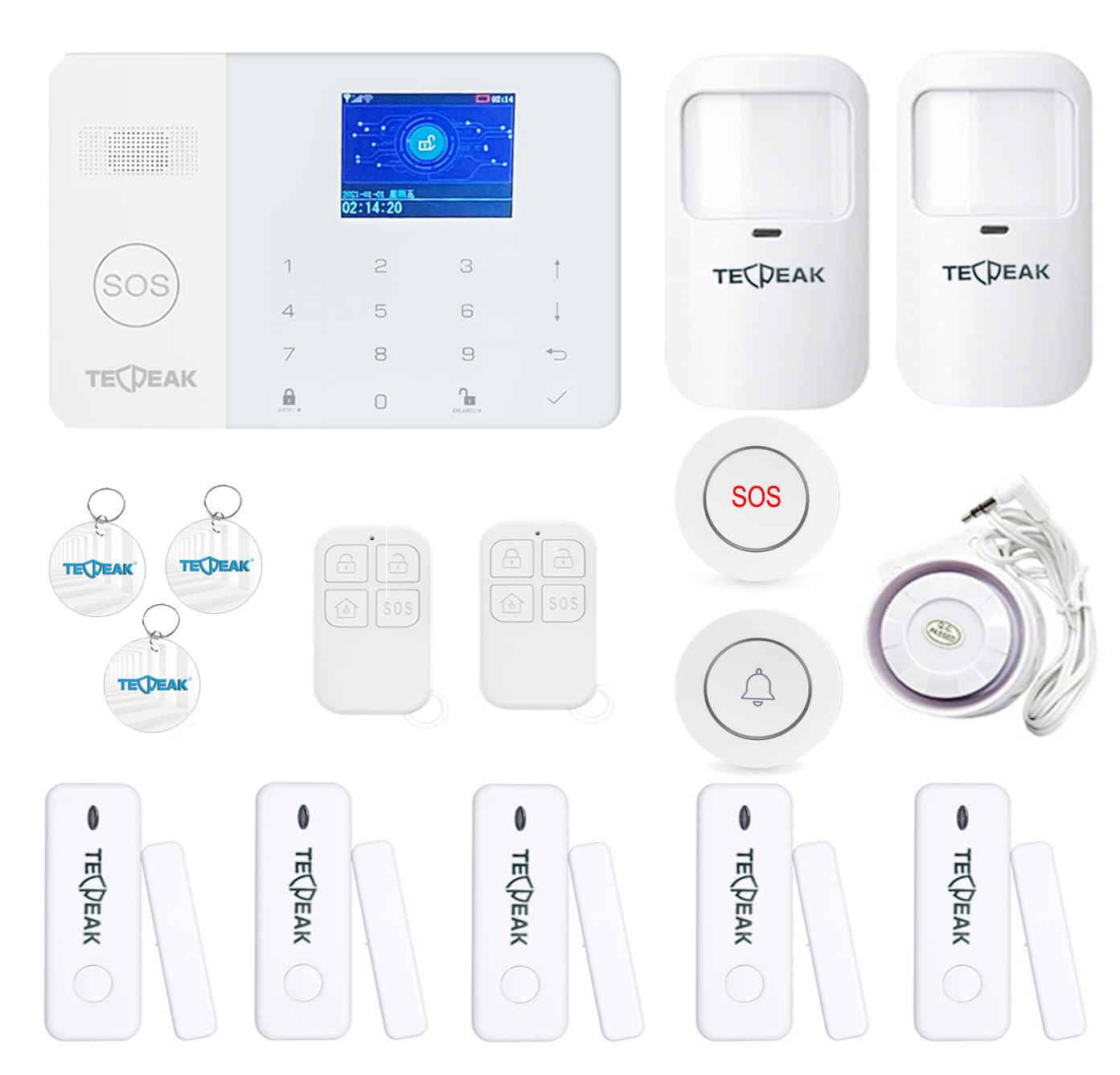 Système d'alarme maison sans fil TECPEAK connecté 4G et WiFi