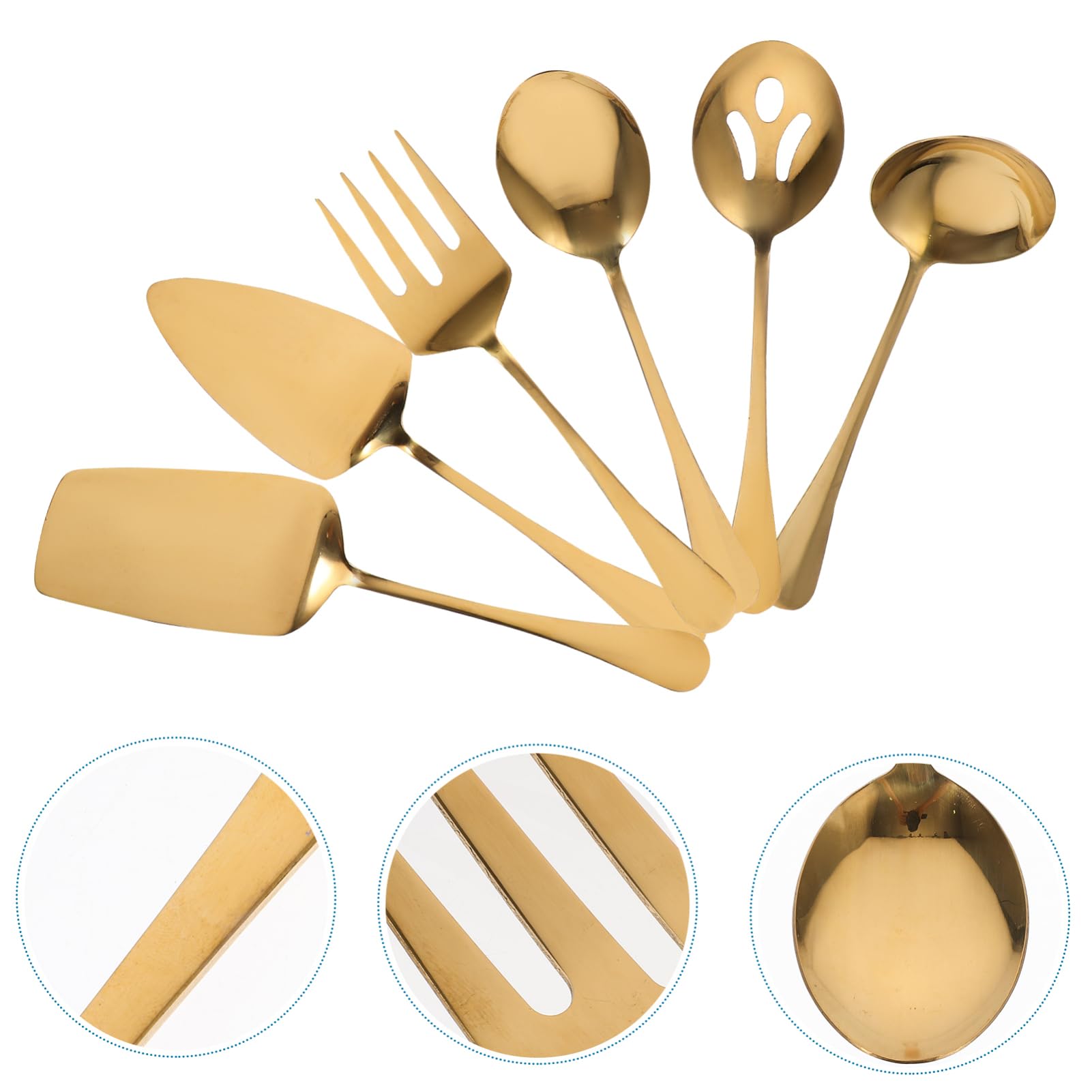 Juego de Cubiertos 1 Set, de Acero Inoxidable Dorado