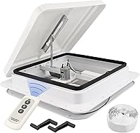 Vista 7 de RVMATE Ventilador de techo de 14" para RV/Caravana/Remolque, Blanco con ventilador de 12V de 6" de palas