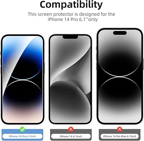 Miniatura 179 de NEW'C - Paquete de 3 protectores de pantalla para iPhone 14, iPhone 13, iPhone 13 Pro (6.1 pulgadas), protección mejorada de vidrio templado